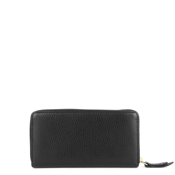 zip around grained calfskin wallet