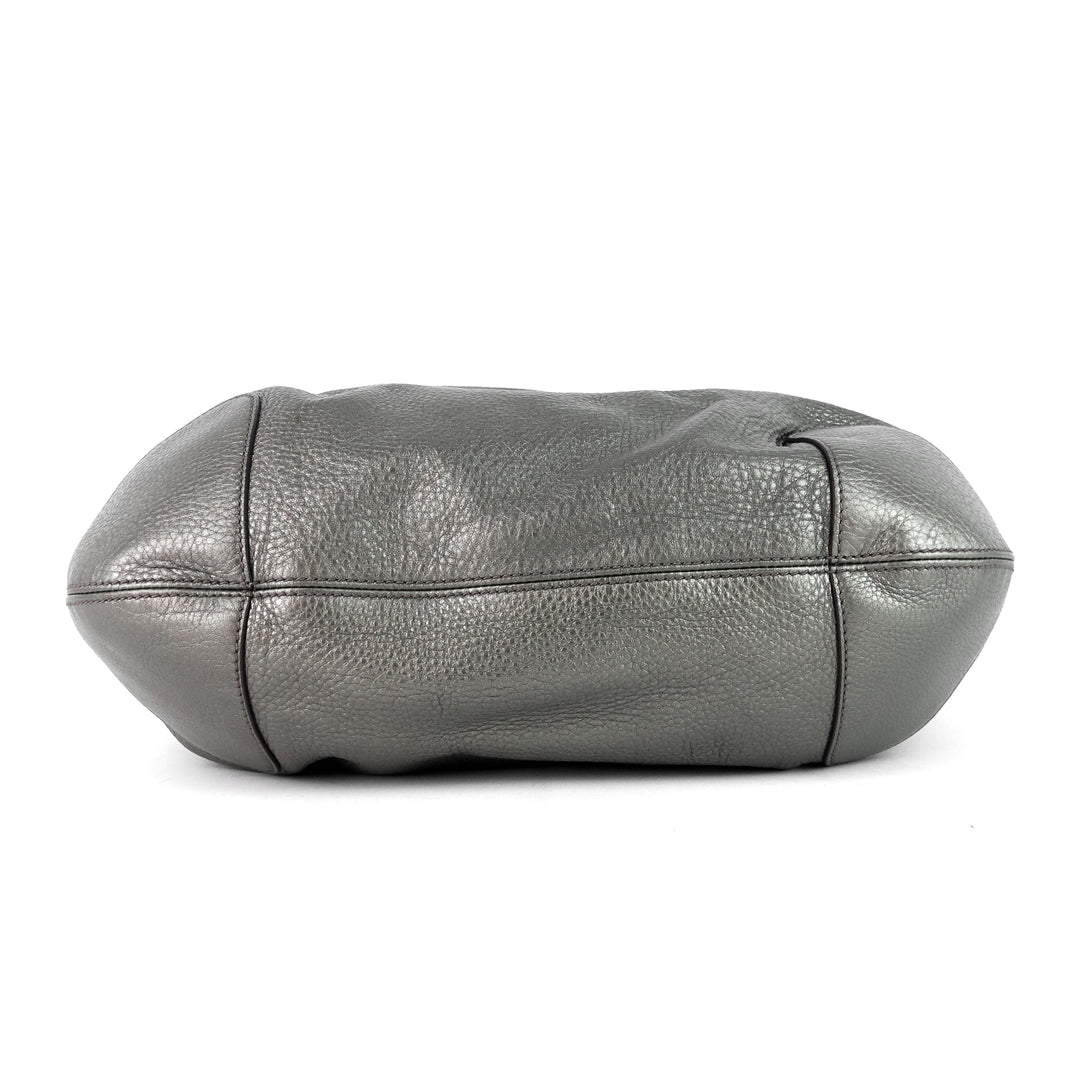 soho chain pebbled calf leather hobo bag