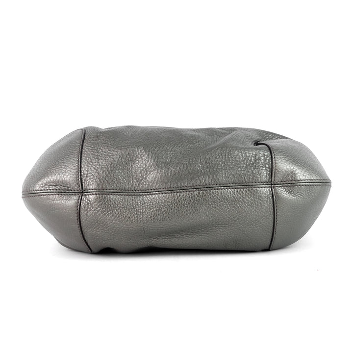 soho chain pebbled calf leather hobo bag