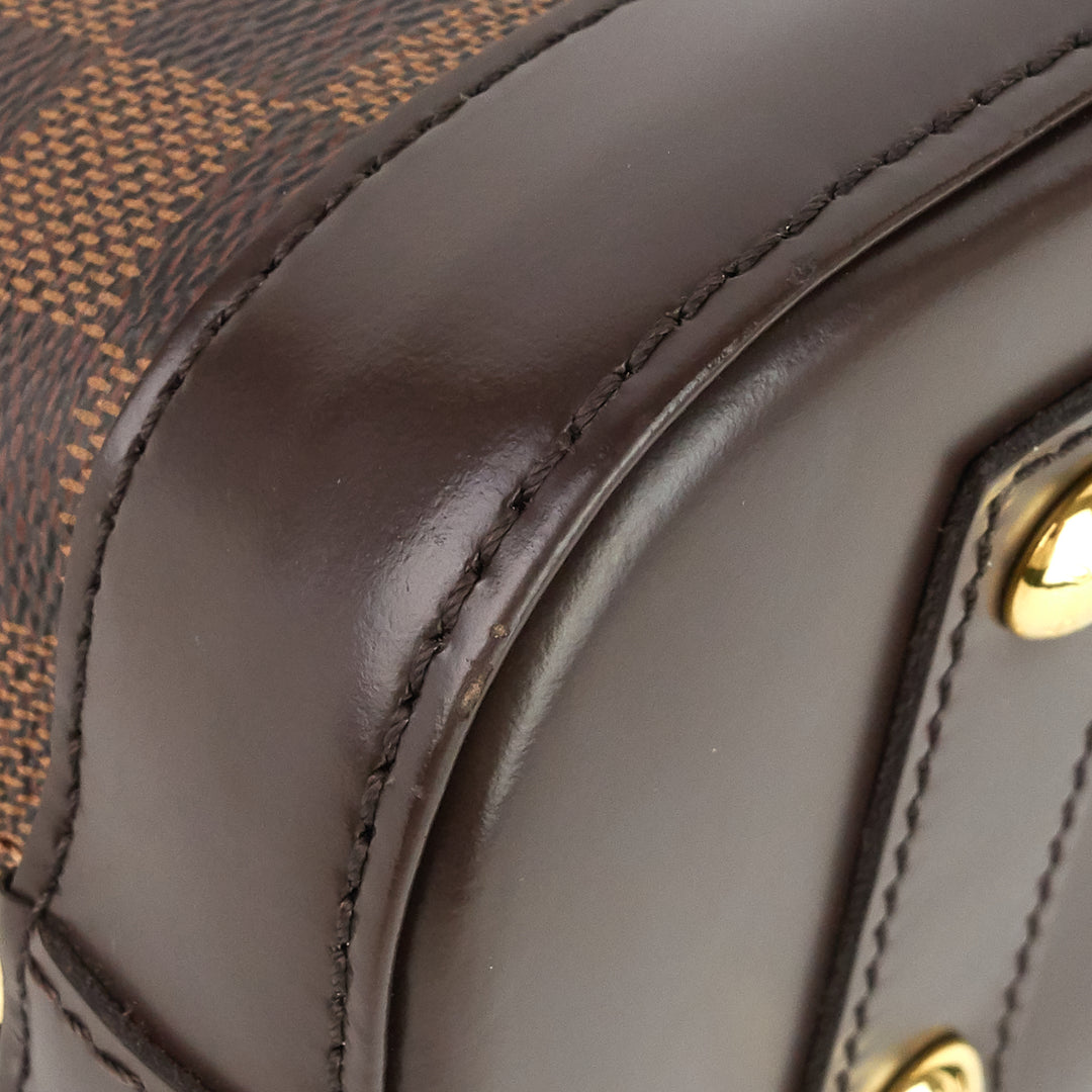 alma bb damier ebene canvas handbag