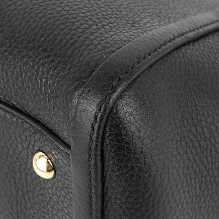 soho pebbled leather small top handle tote bag