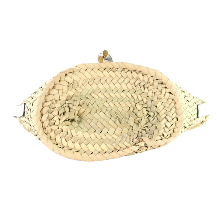 marcie mini raffia and leather crossbody bag