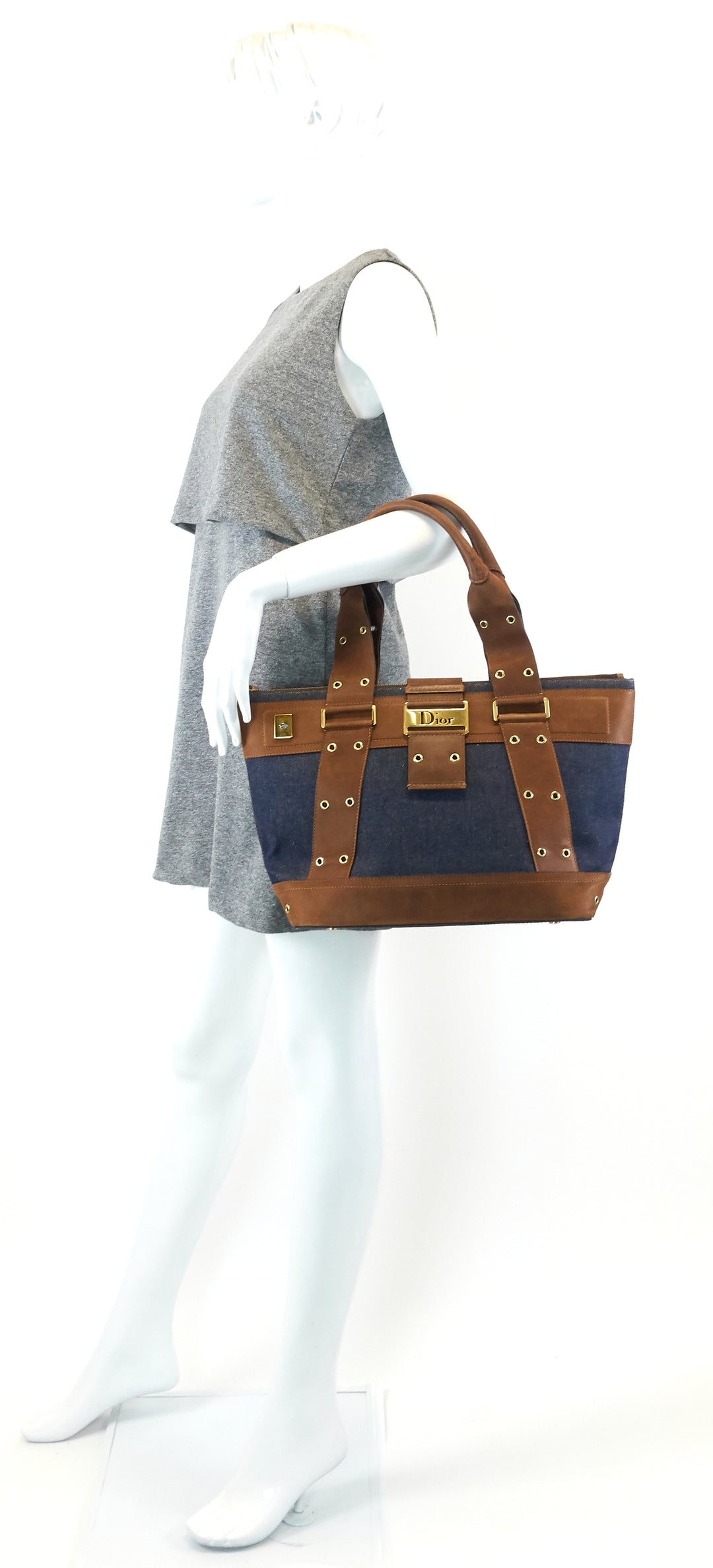 street chic downtown denim tote bag