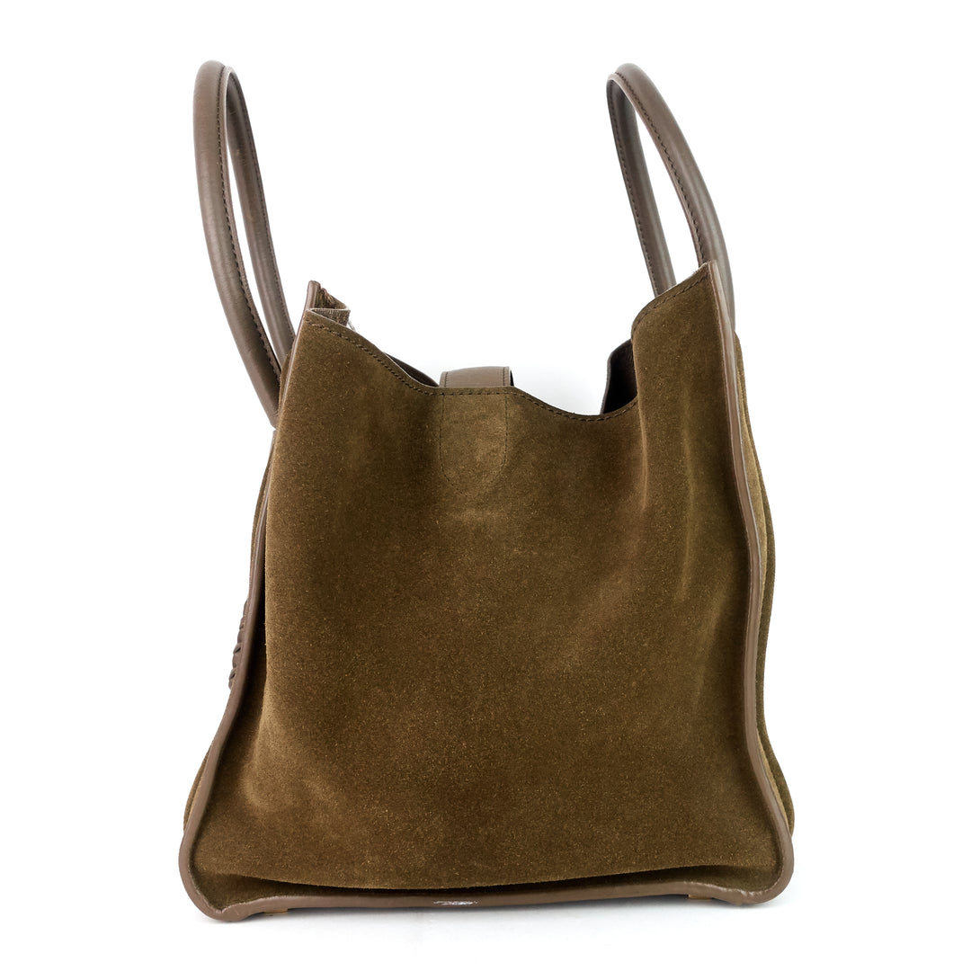 phantom medium khaki suede tote bag