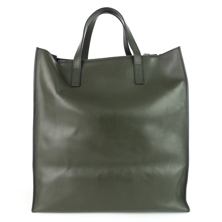 tall calfskin leather shopping tote bag