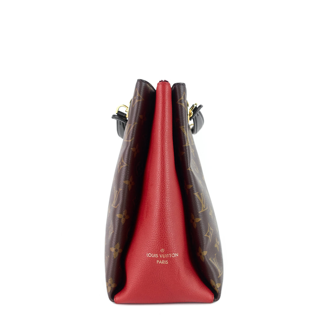 surène mm monogram canvas and calfskin leather tote bag