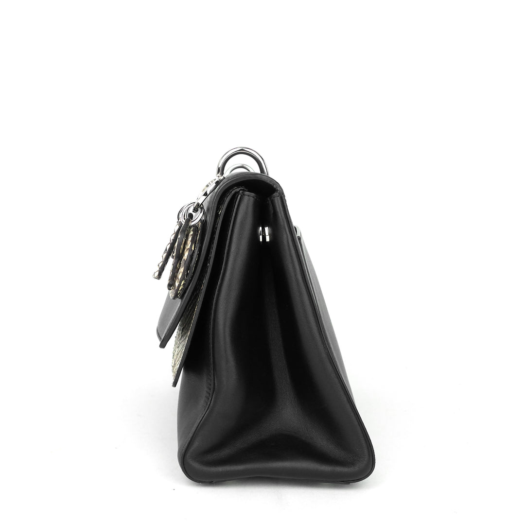 be dior double flap calfskin and python bag