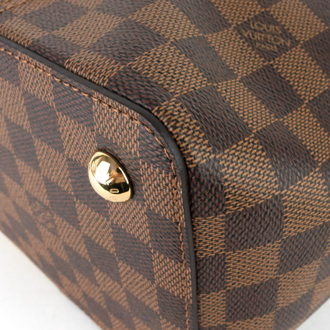 jersey damier ebene canvas and taurillon leather tote bag