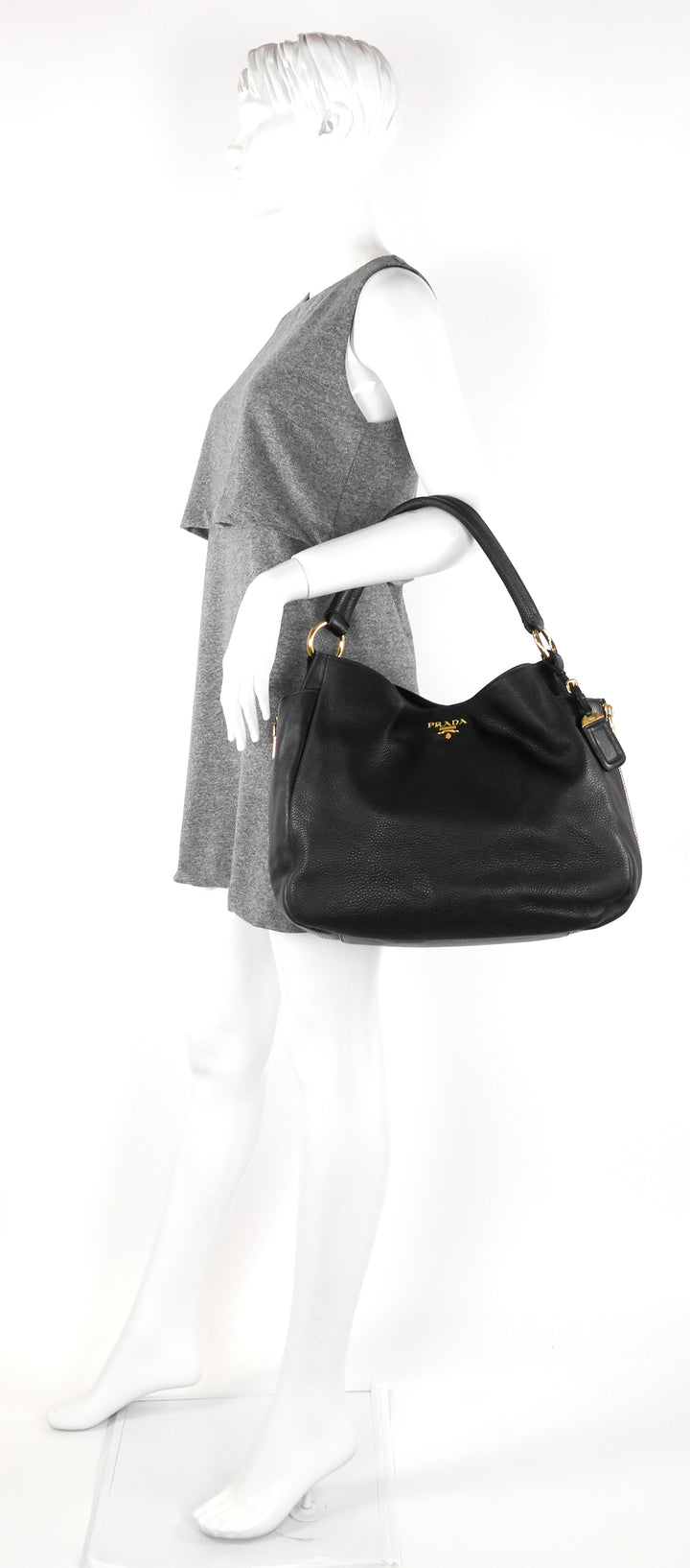 vitello daino leather zip side pocket bag
