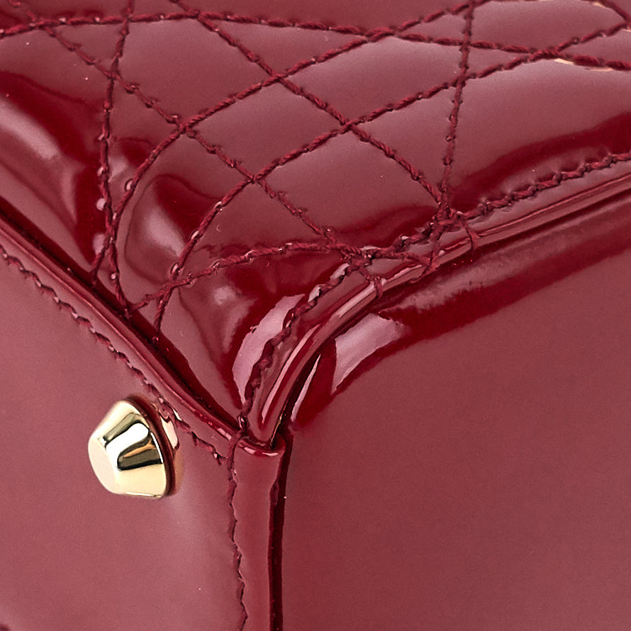 lady dior mini patent leather bag