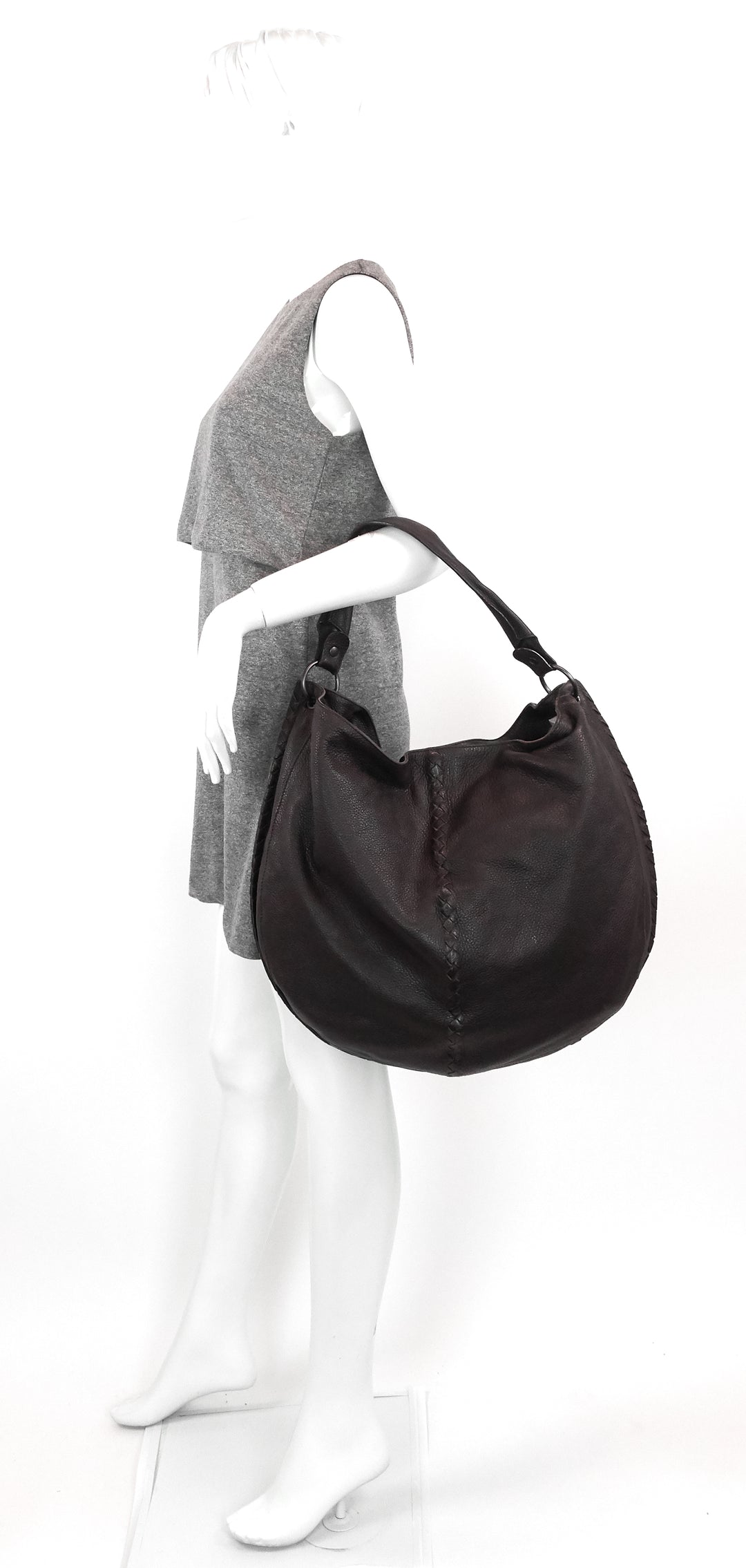 intrecciato mallow cervo hobo bag