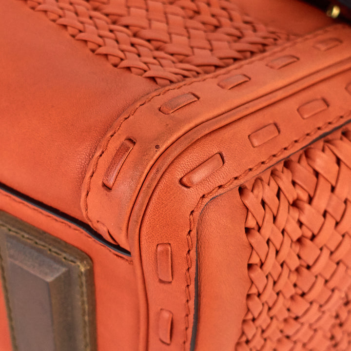 leather 'handmade' medium top handle bag