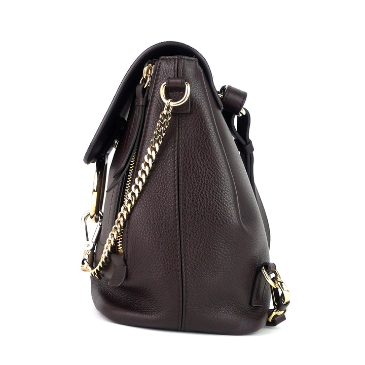 faye small calf and suede backpack