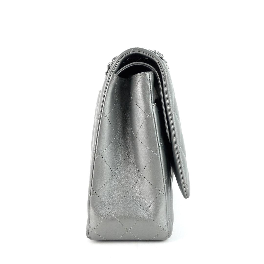 classic double flap maxi lambskin leather bag