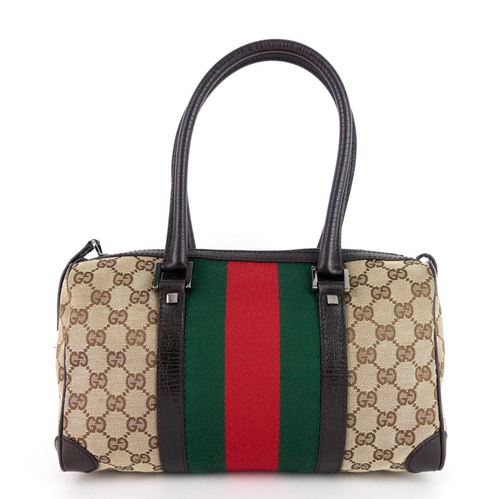 vintage small gg canvas boston bag