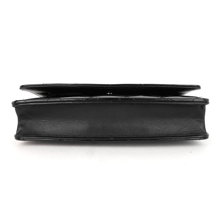 patent leather wallet on chain bag
