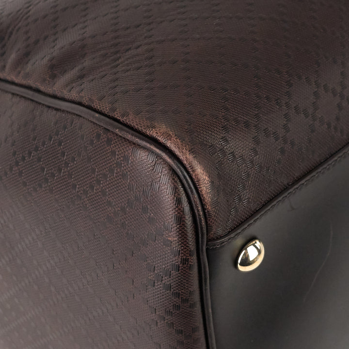 bright diamante leather carry-on duffle bag