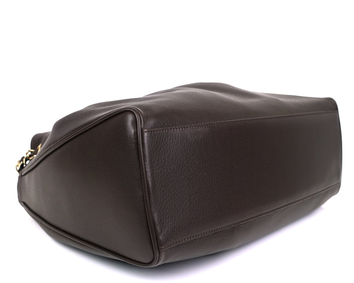 cc drawstring medium leather bag