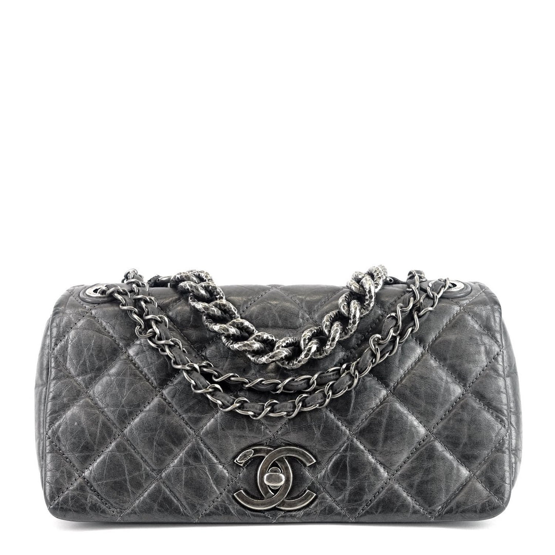 pondichery flap small aged calf leather bag