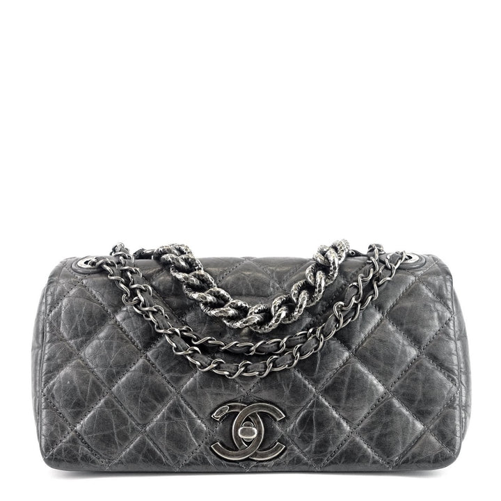 pondichery flap small aged calf leather bag