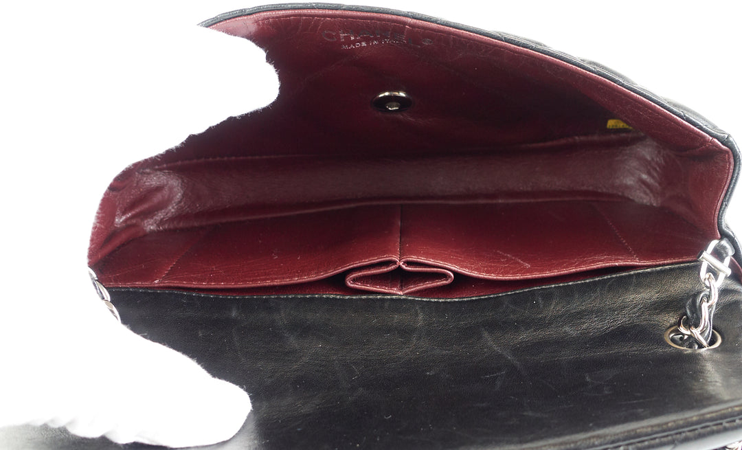 single flap lambskin leather bag