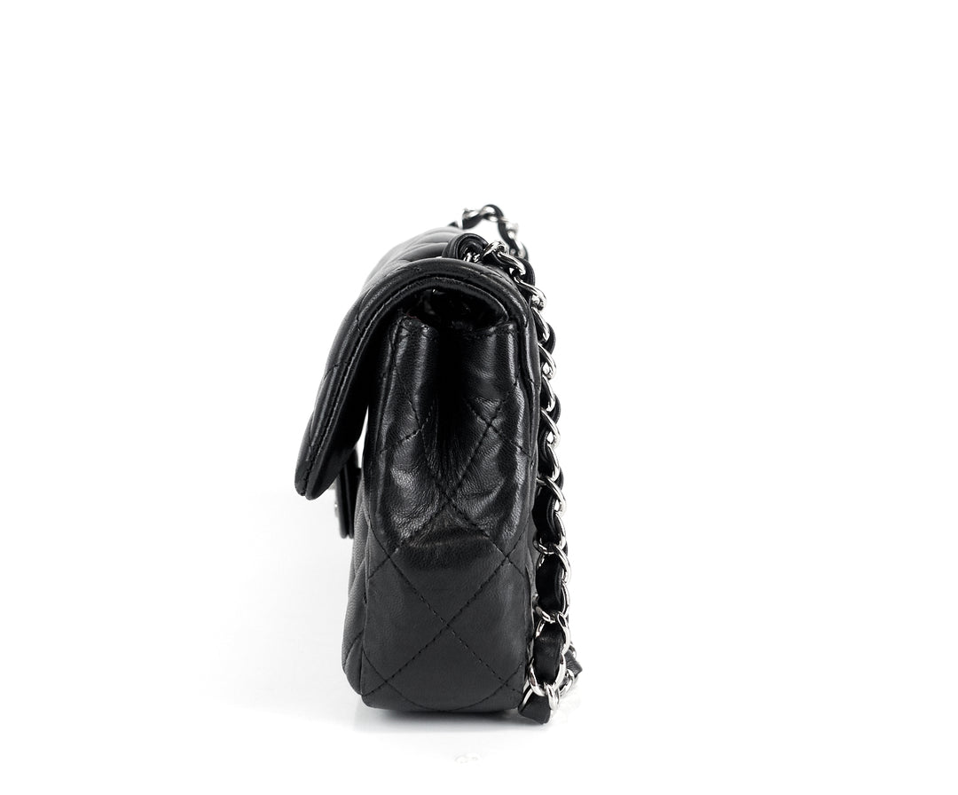 single flap lambskin leather bag