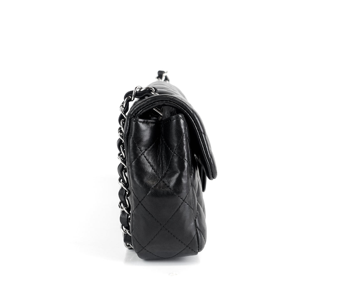 single flap lambskin leather bag