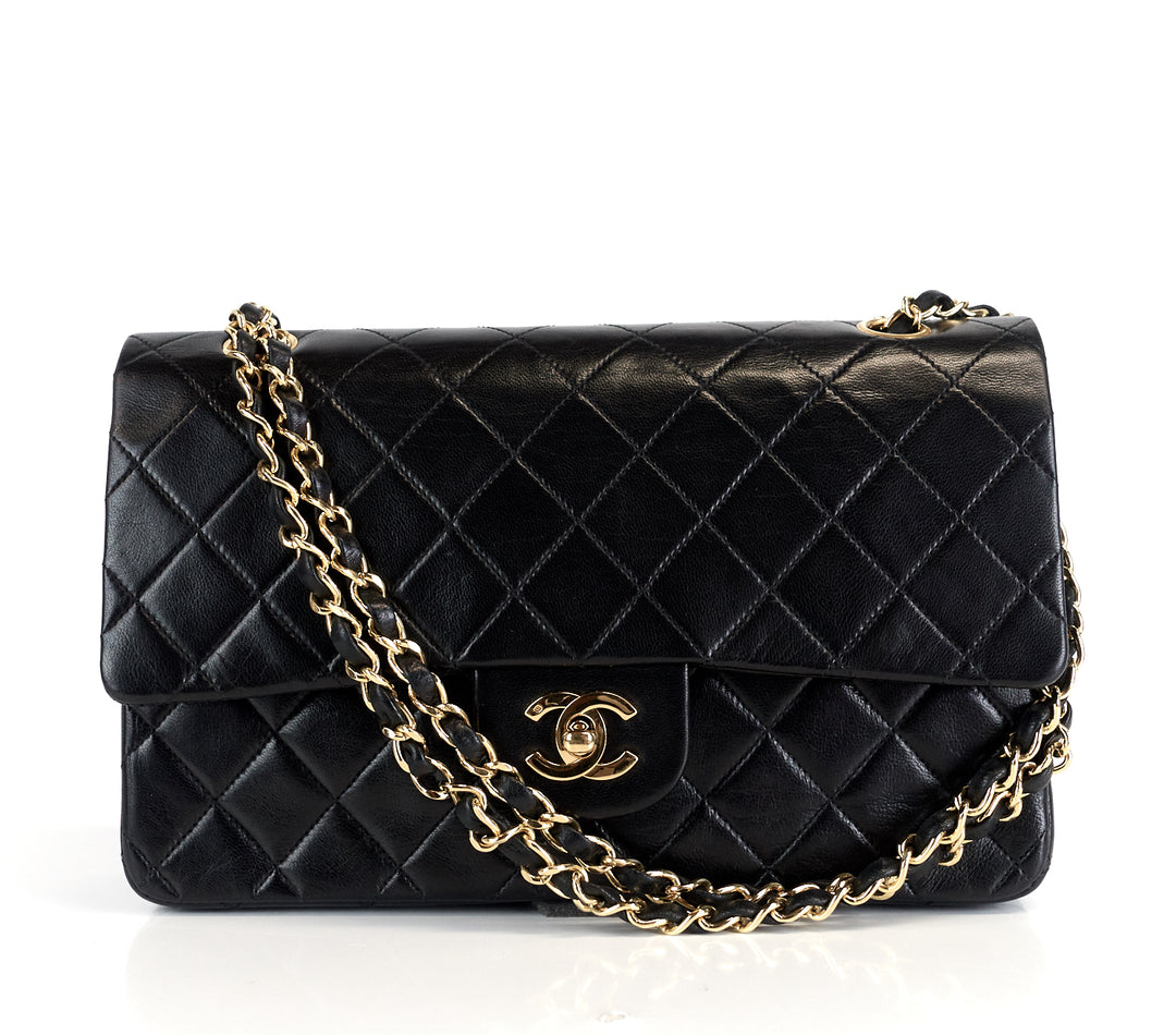 classic double flap medium lambskin leather bag