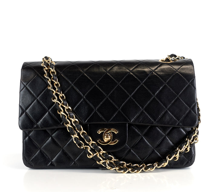 classic double flap medium lambskin leather bag