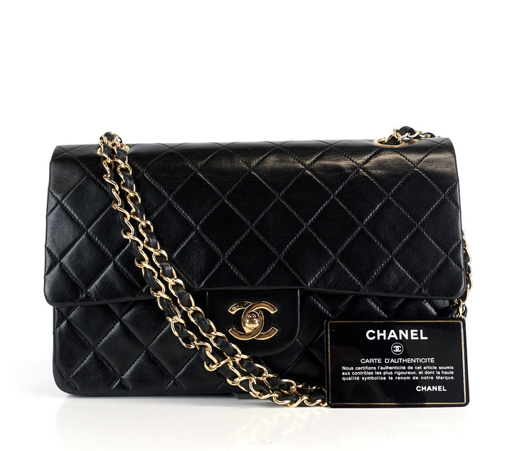 classic double flap medium lambskin leather bag