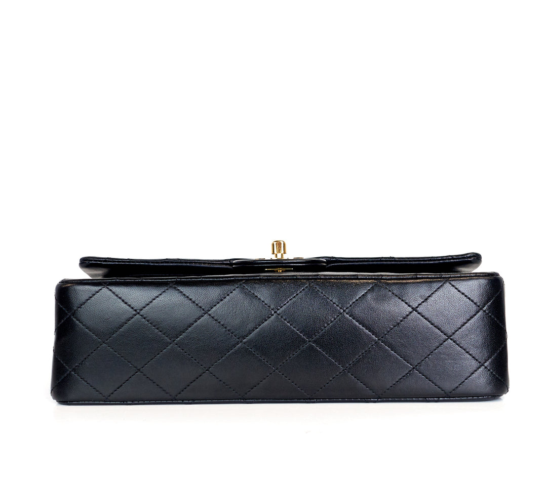 classic double flap medium lambskin leather bag