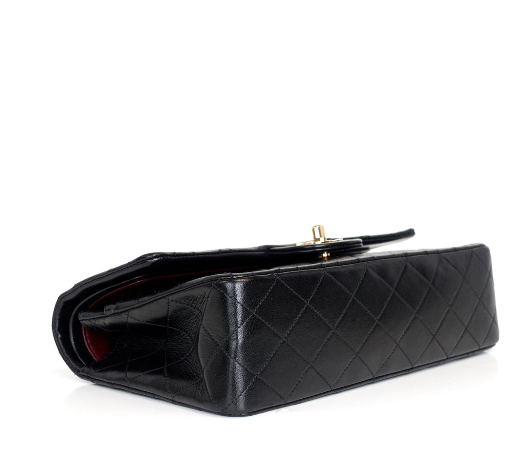 classic double flap medium lambskin leather bag
