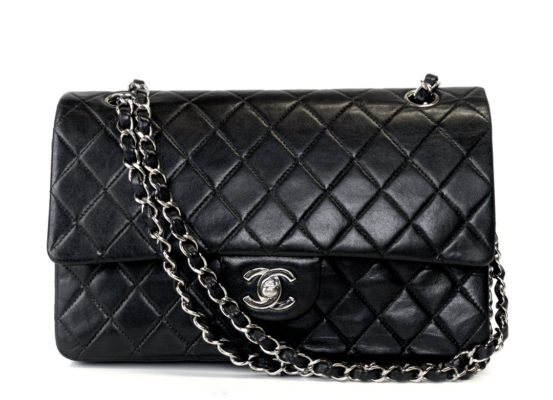 classic double flap lambskin leather medium bag