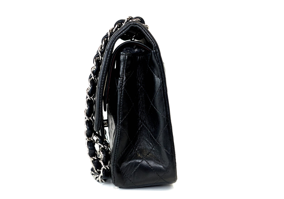 classic double flap lambskin leather medium bag