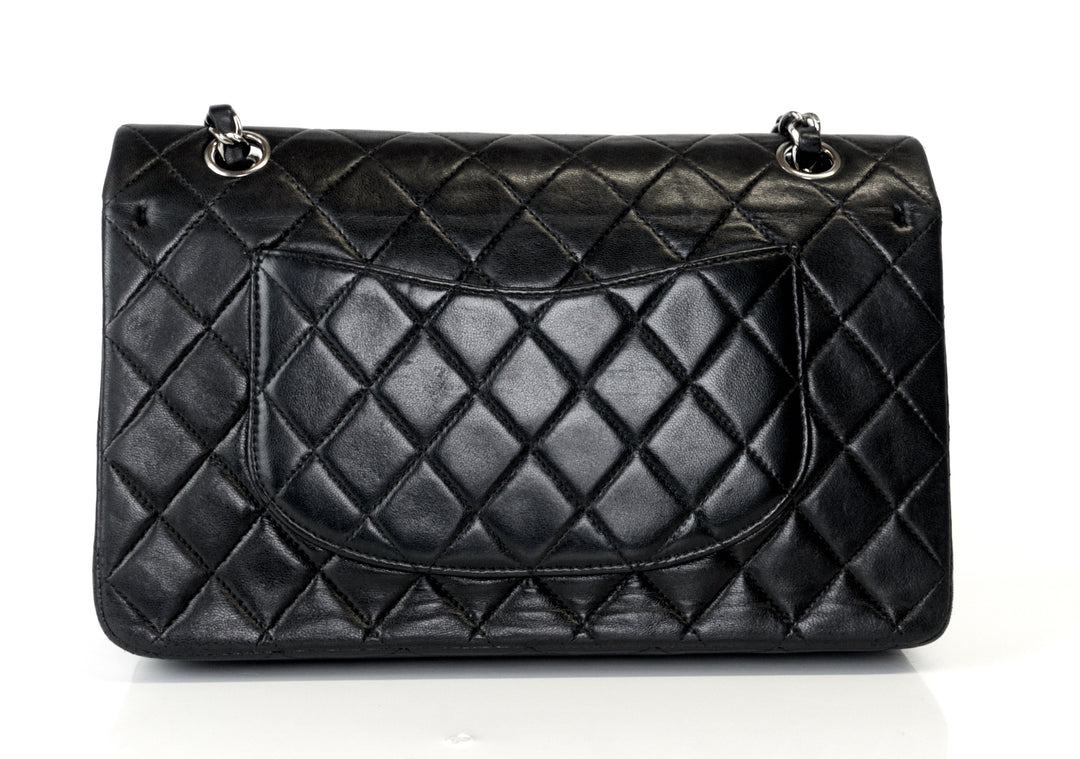 classic double flap lambskin leather medium bag