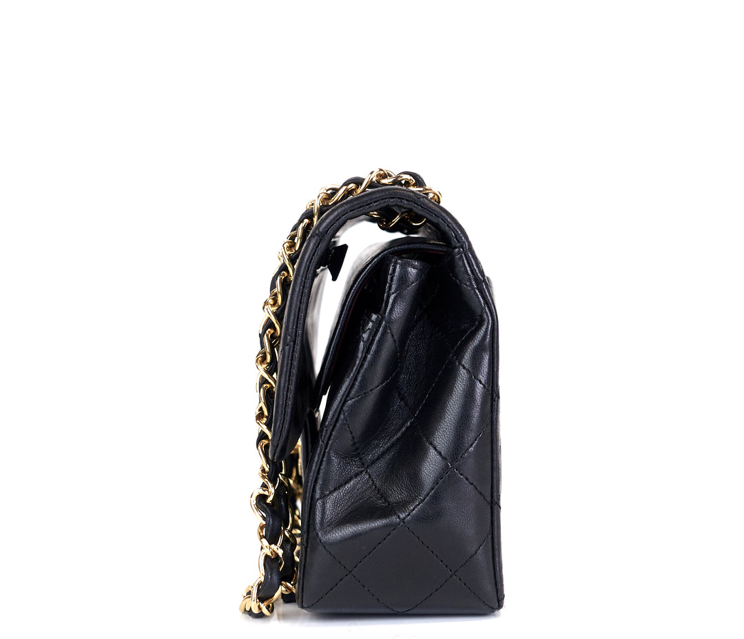 classic double flap lambskin leather small bag