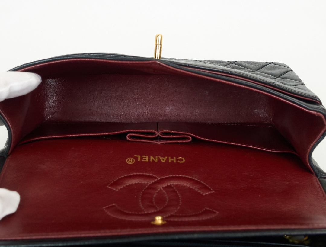 classic double flap lambskin leather small bag