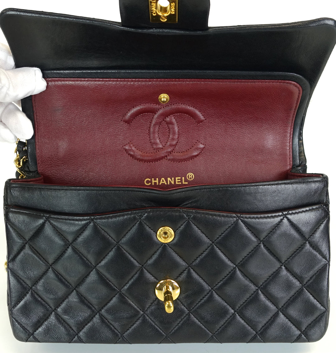 classic double flap lambskin leather small bag