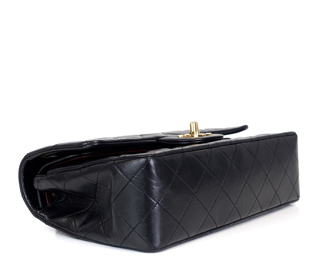 classic double flap lambskin leather small bag