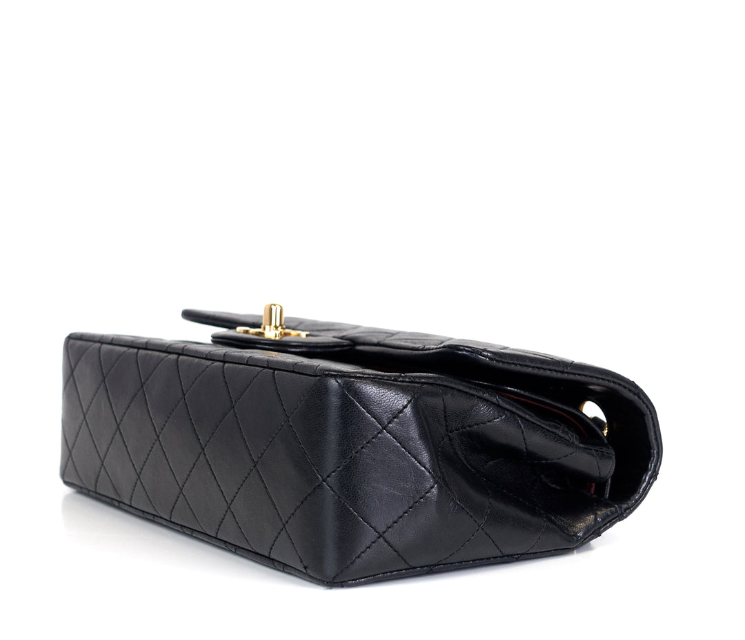 classic double flap lambskin leather small bag