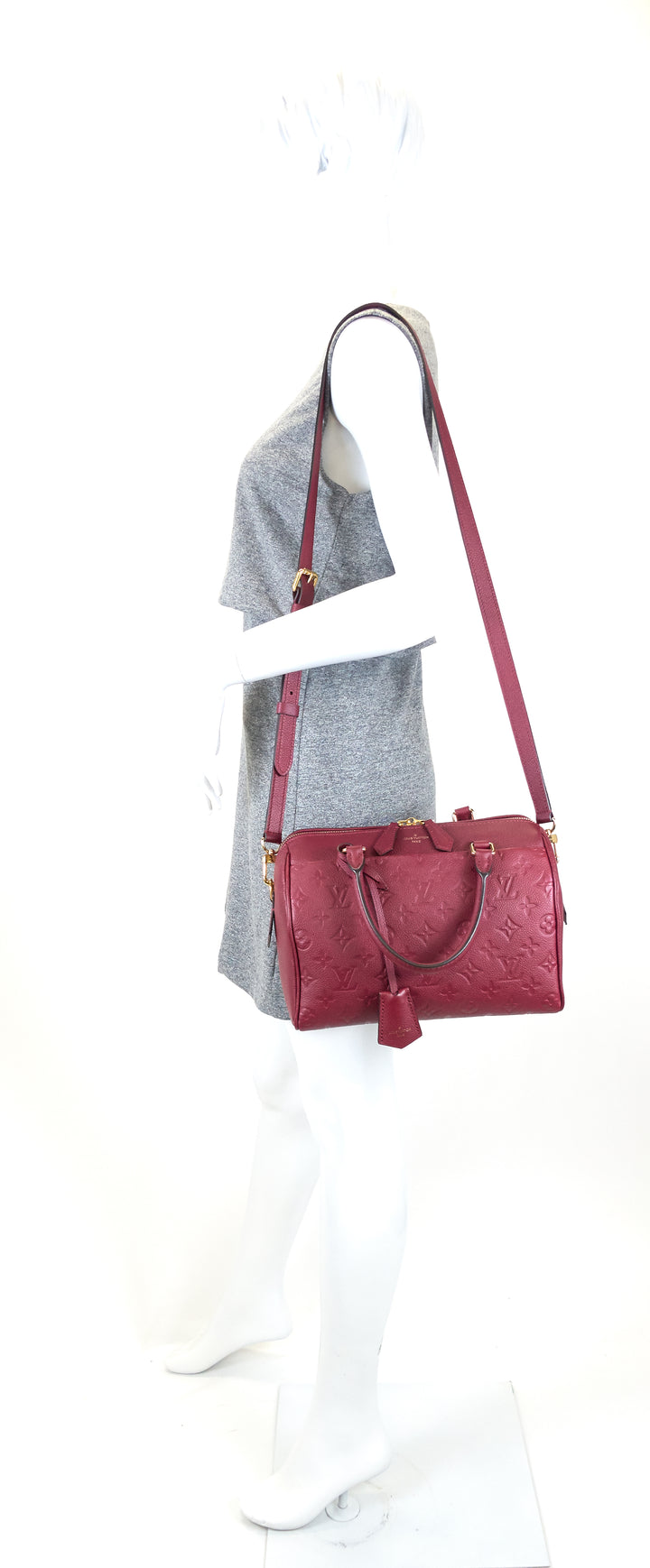speedy 25 bandouliere monogram empreinte leather bag