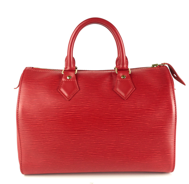 speedy 25 red epi leather bag