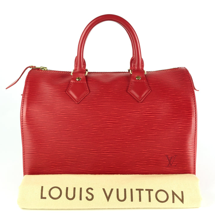 speedy 25 red epi leather bag