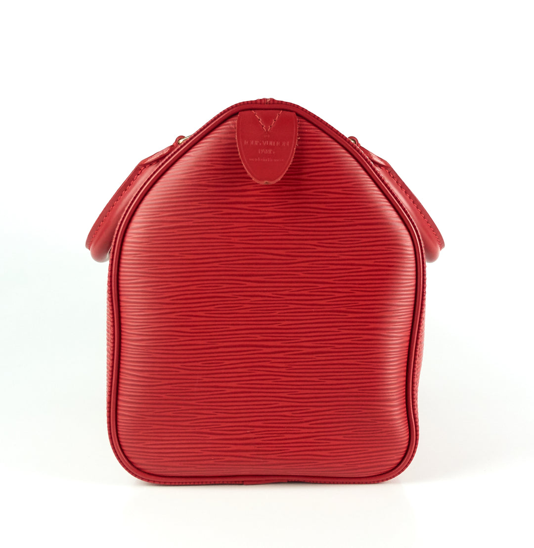 speedy 25 red epi leather bag