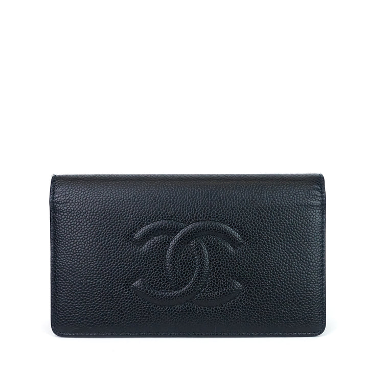 cc bifold caviar leather wallet