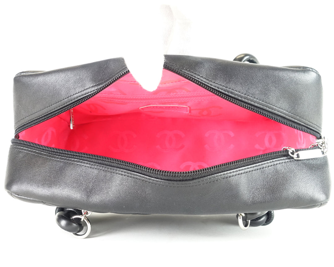 cambon bowler medium quilted lambskin leather bag