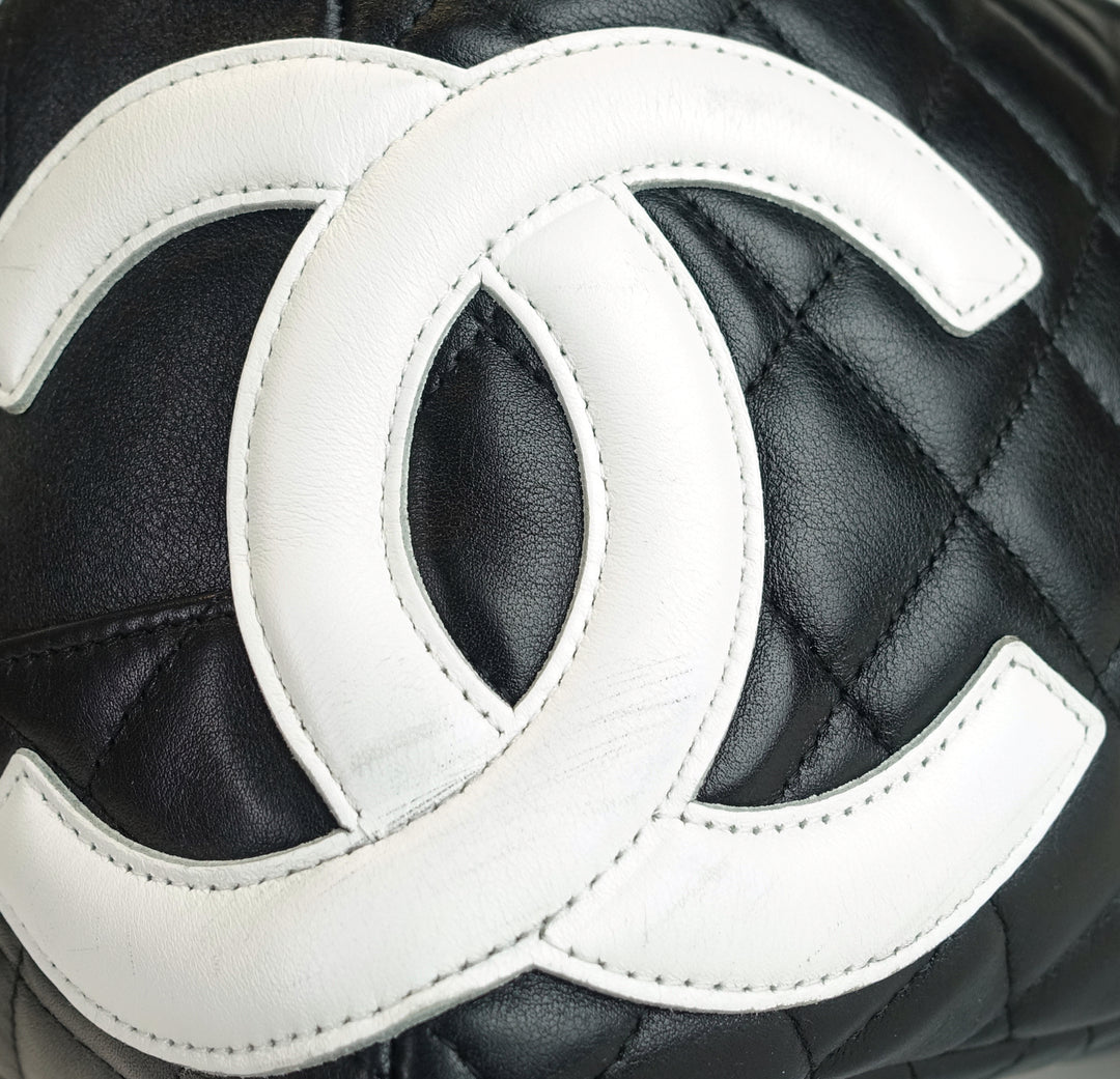 cambon bowler medium quilted lambskin leather bag