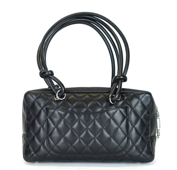 cambon bowler medium quilted lambskin leather bag