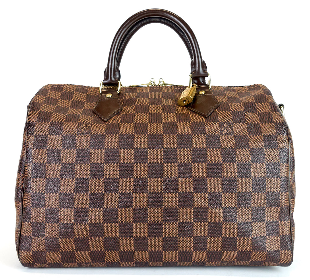 speedy 30 bandouliere damier ebene canvas bag