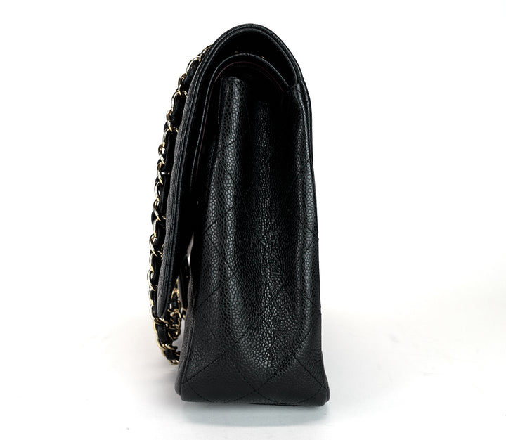 classic double flap caviar leather maxi bag